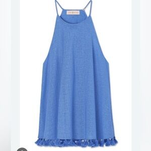 Tory Burch Blue Tank Top with Tassel detail
